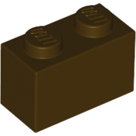 Lego kostka (kostička) 1x2, tmavě hnědá (4623774, 6058257)